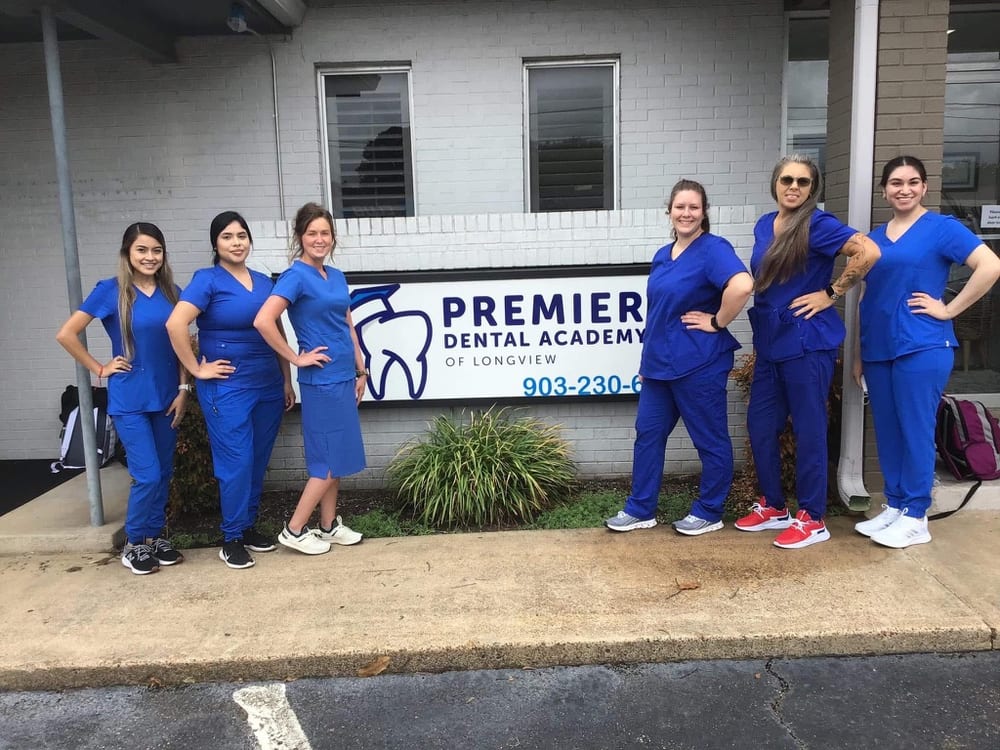 Premier Dental Academy students outside the Longview campus